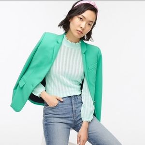 J. Crew Pointelle Ruffle Mockneck Sweater